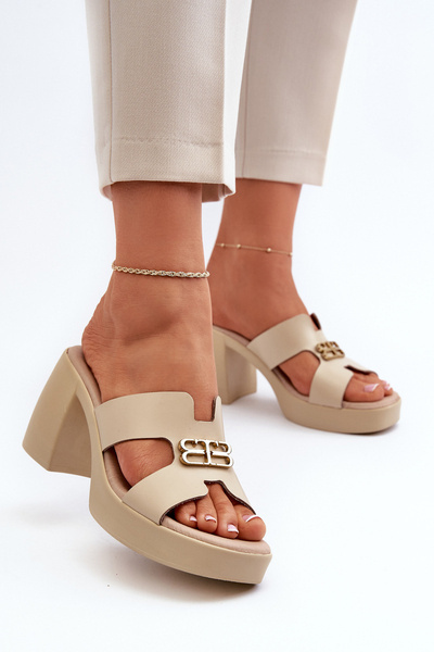 Zazoo 40419 Sandales Femme en Cuir avec Découpes et Ornement Beige