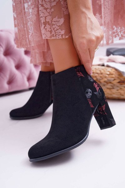 Women's Stiletto Boots Sergio Leone W Pink Flower Folk Black Eros2