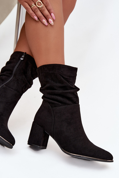 Boots pour femmes à plis avec talon en bois Ivressa
