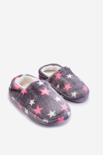 Isolierte Slip-On-Hausschuhe für Kinder in Meyra Graue Stars