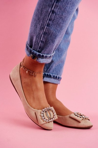 Ballerinas pentru femei Eco-Suede Beige Montreal