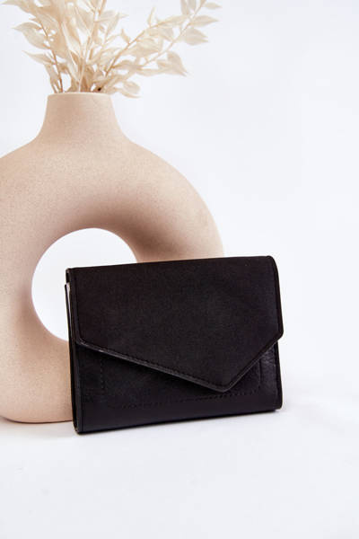 Women's Small Wallet With A Magnet Black Zaya