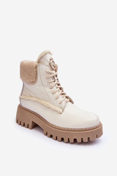 Damen Lederhosen Botts Cremefarben Vergo