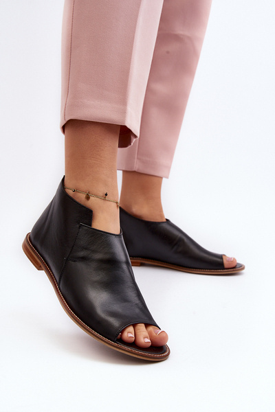 Sandales en cuir pour femmes Laura Messi 2443 Noir
