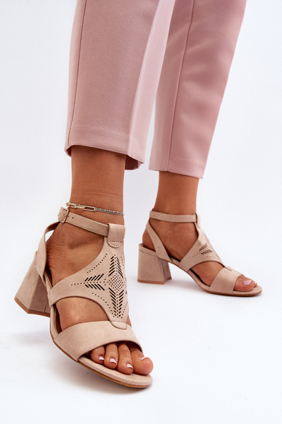 Sandales à Talons Bas en Nude Eleriva