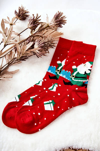 Chaussettes Père Noël avec sac rouge pour hommes