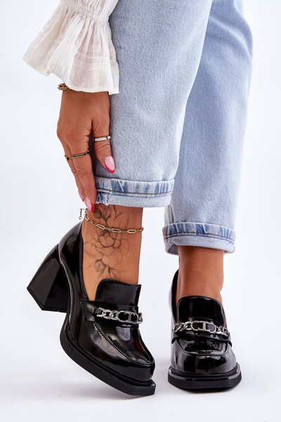 Escarpins Confortables Sur Talons Massifs Noir Julien