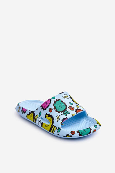 Chaussons Enfant Mousse Légère Motif Lion Bleu Esther