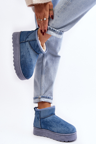 Bottes de neige pour femmes avec paillettes sur plateforme Bleu Margella