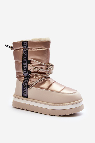 Damen Schneestiefel mit beige Schnürsenkeln Lilara