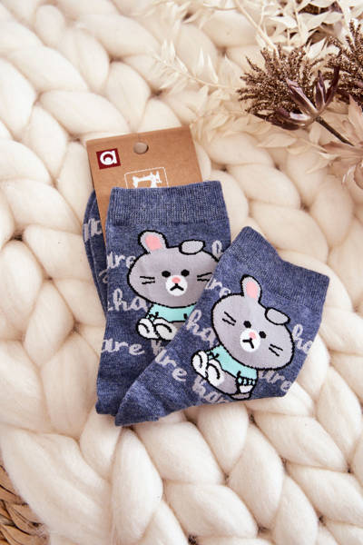 Women's Cotton Socks Hare Blue