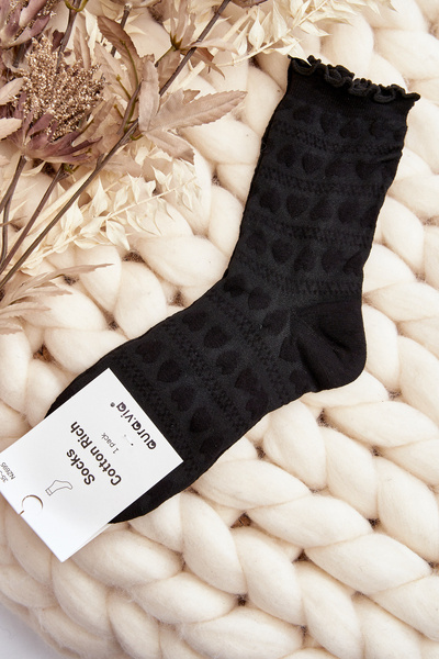 Chaussettes noires à motifs pour femmes
