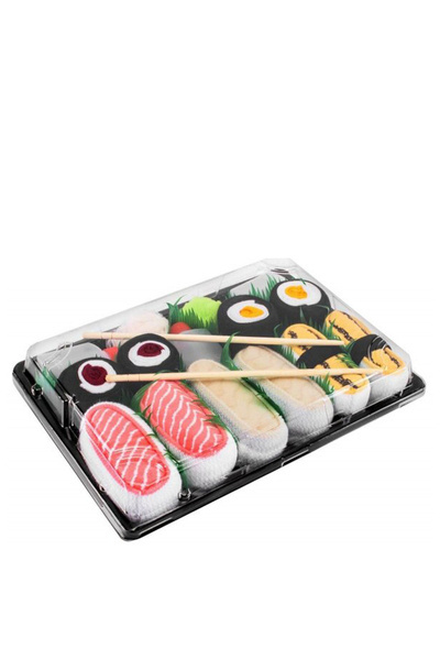 Sushi Socks Chaussettes arc-en-ciel 5 paires : Tamago Butter Fish Saumon Maki