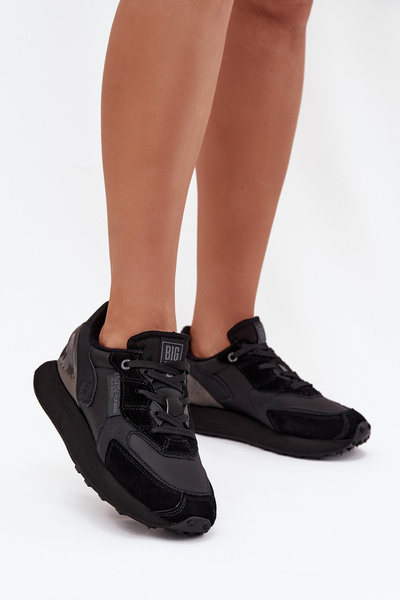 Bőr Női Sneakers Big Star OO274562 Hi-Poly System Fekete