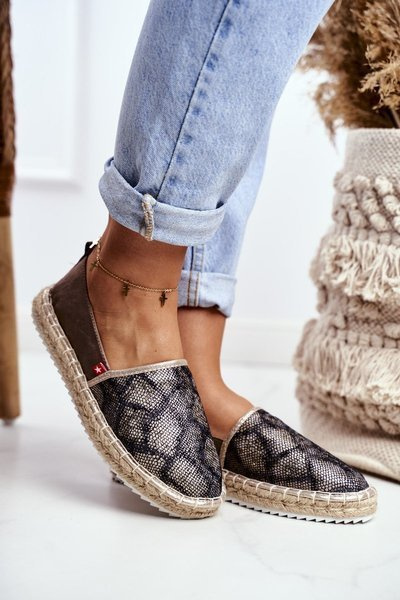 Damen Espadrilles Geflochtene Sohle Braun Big Star FF274A515