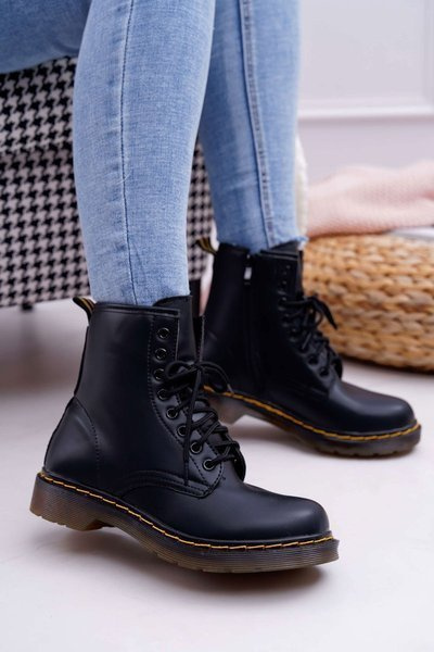 Women's Trapper Boots Glans Schwarz Gangsta