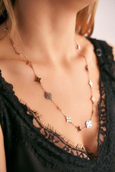 Collier Femme Or Chaine Trèfle Argent 3 Couleurs Or Merci