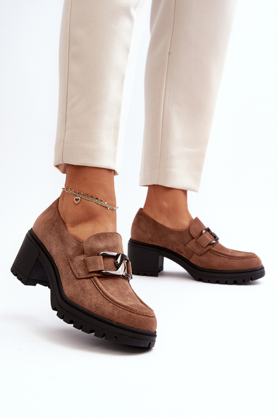 Wildleder Chunky High Heels Braun Finley