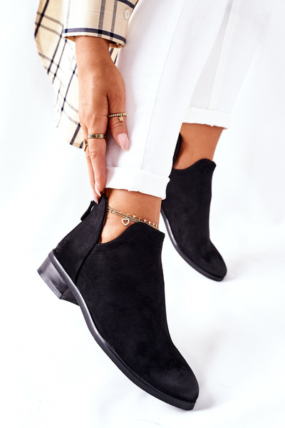 Women's Suede Boots Warmed Black Joaliene