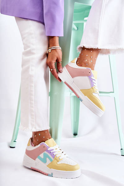 Női sport bőrcipők Fehér és sárga Francis