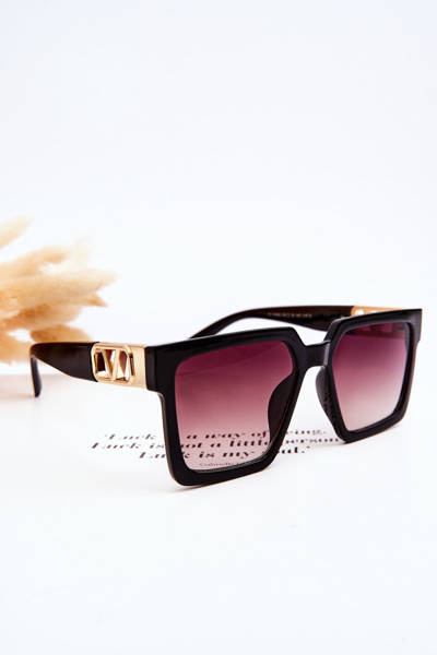 Klassische Sonnenbrille V110063 Schwarz Farbverlauf Brauner