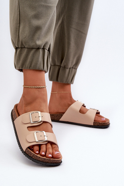 Damen-Sandalen mit Schnallen beige Oliena