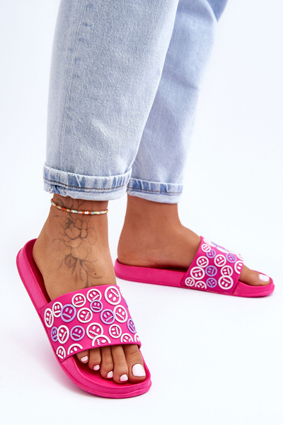 Chaussons Femme Avec Émoticônes Fuchsia Cosette