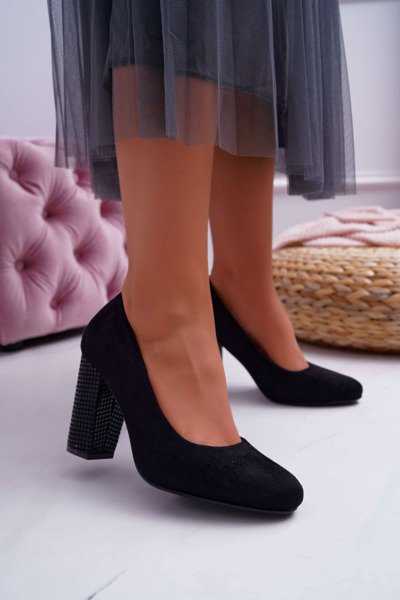 Női Sergio Leone PB200 Suede Black Selva pumpák