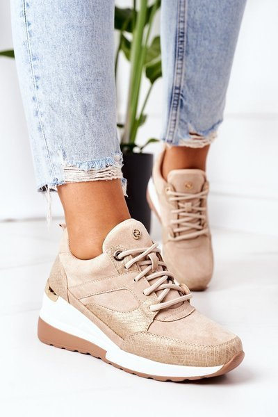 Baskets Compensées Beige Temida