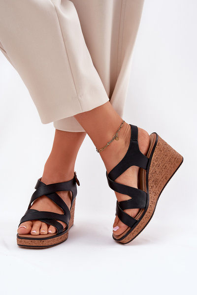 Sandales Pour Femmes À Talon Sergio Leone SK223 Noires