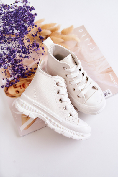 Children's High Sneakers White Freeze