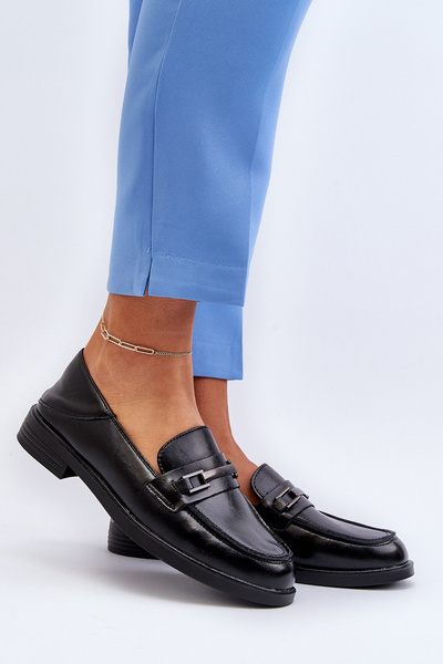 Mocassins Femme En Cuir Noir Nurea