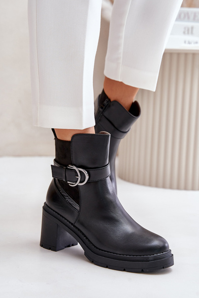 Bottines À Talons Pour Femmes Isolées Avec Fermeture Éclair Noir Inabelle