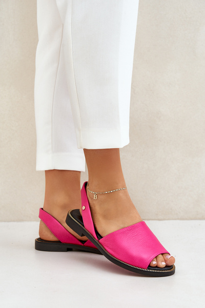 Leder Slipper Sandalen Fuchsia Zazoo 40327