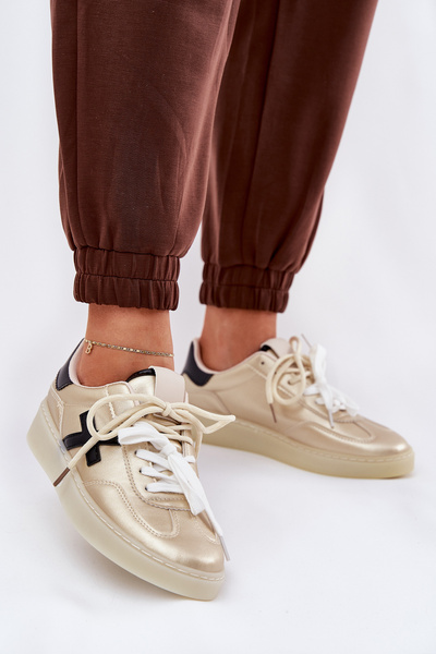 Basses Chaussures de Sport Femme Dorées Zelevelis