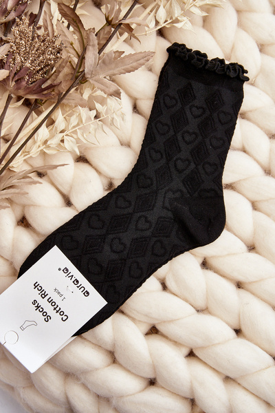 Chaussettes noires à motifs pour femmes