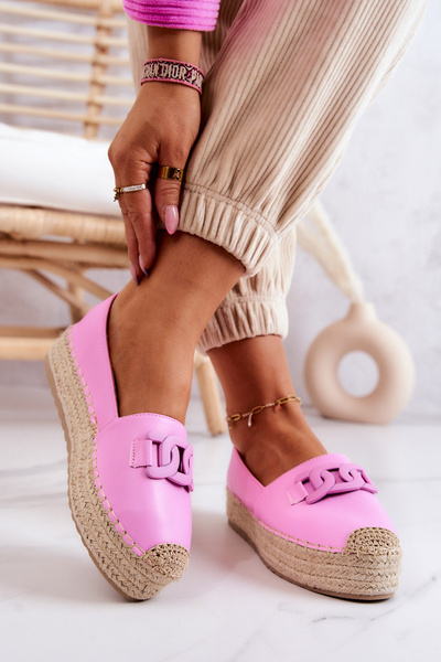 Klasszikus espadrillák a platformon Pink Julianne