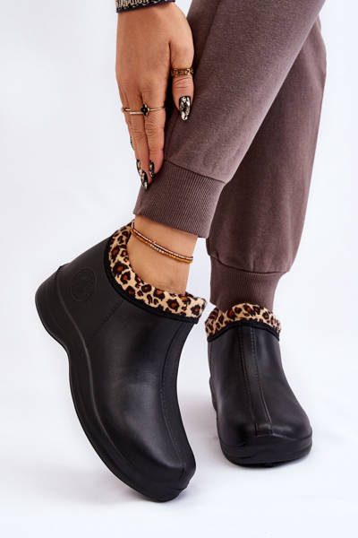 Bottes de pluie chaudes à enfiler pour femmes Spots Black Izera