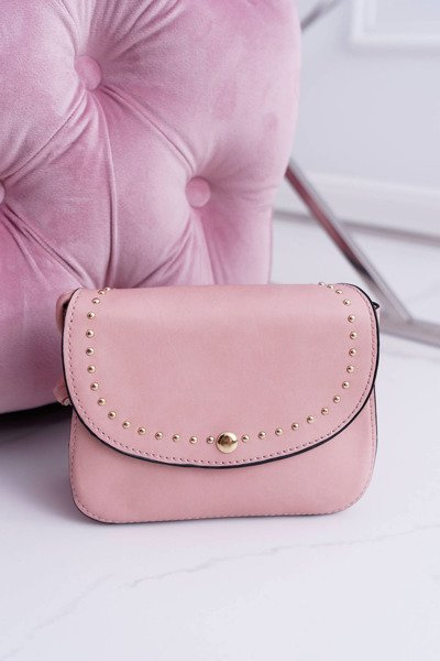 Sac à Main Femme Petit Coffre Rivets Dorés Rose