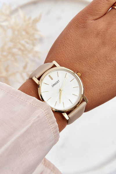 Montre Femme Avec Boîtier Doré Ernest Beige Vega