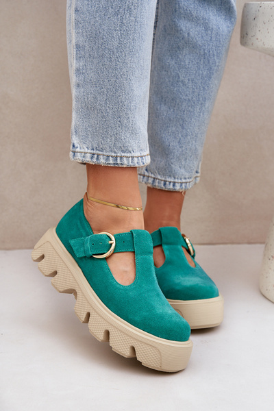 Chaussures En Daim Avec Boucle Zazoo 20183 Verte