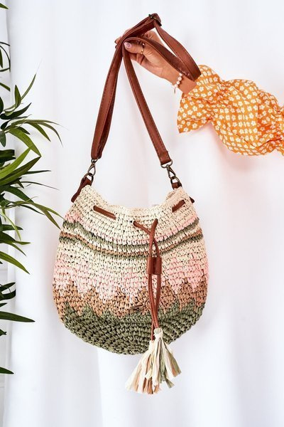 Sac messager tressé NOBO XK0430 Beige