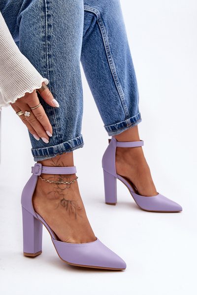 Escarpins à Talons Hauts en Cuir Violet Salira