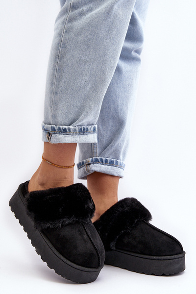 Damen Schneestiefel auf Plateau Schwarz Phiniopis