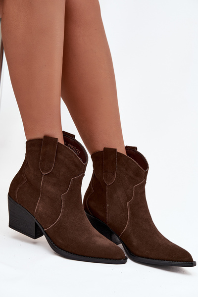 Bottes de cowboy pour femmes à enfiler en daim naturel chocolat Beretta