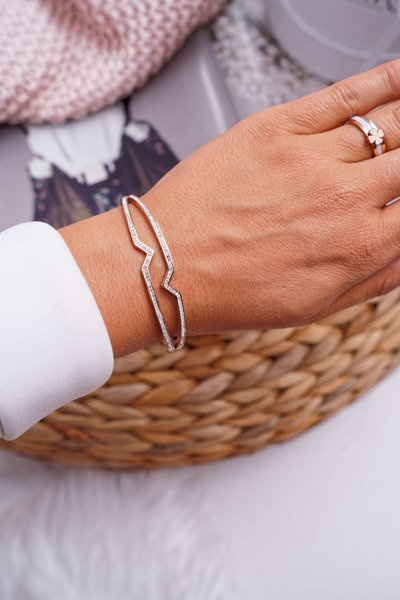 Női acél karkötő cirkóniákkal Rose Gold Grenn