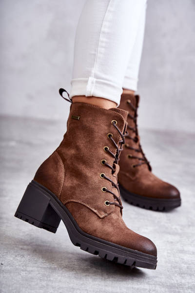 Women's Warm Boots On High Heel Brown Grethe