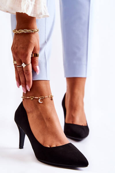 Classic Suede Heels Black Black