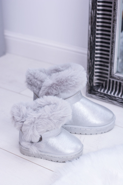 Isolierte Kinder-Schneestiefel mit Fleece Silver JellyBeans