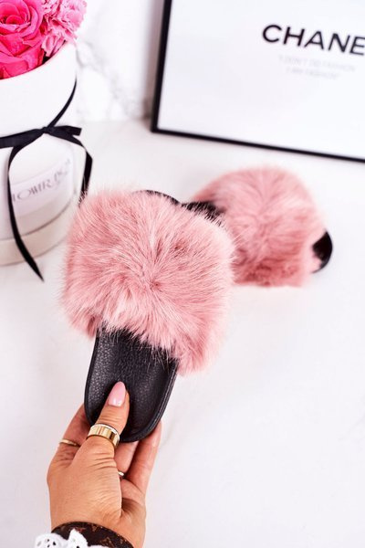 Vaikiškos šlepetės su kailiu Pink Fashionista